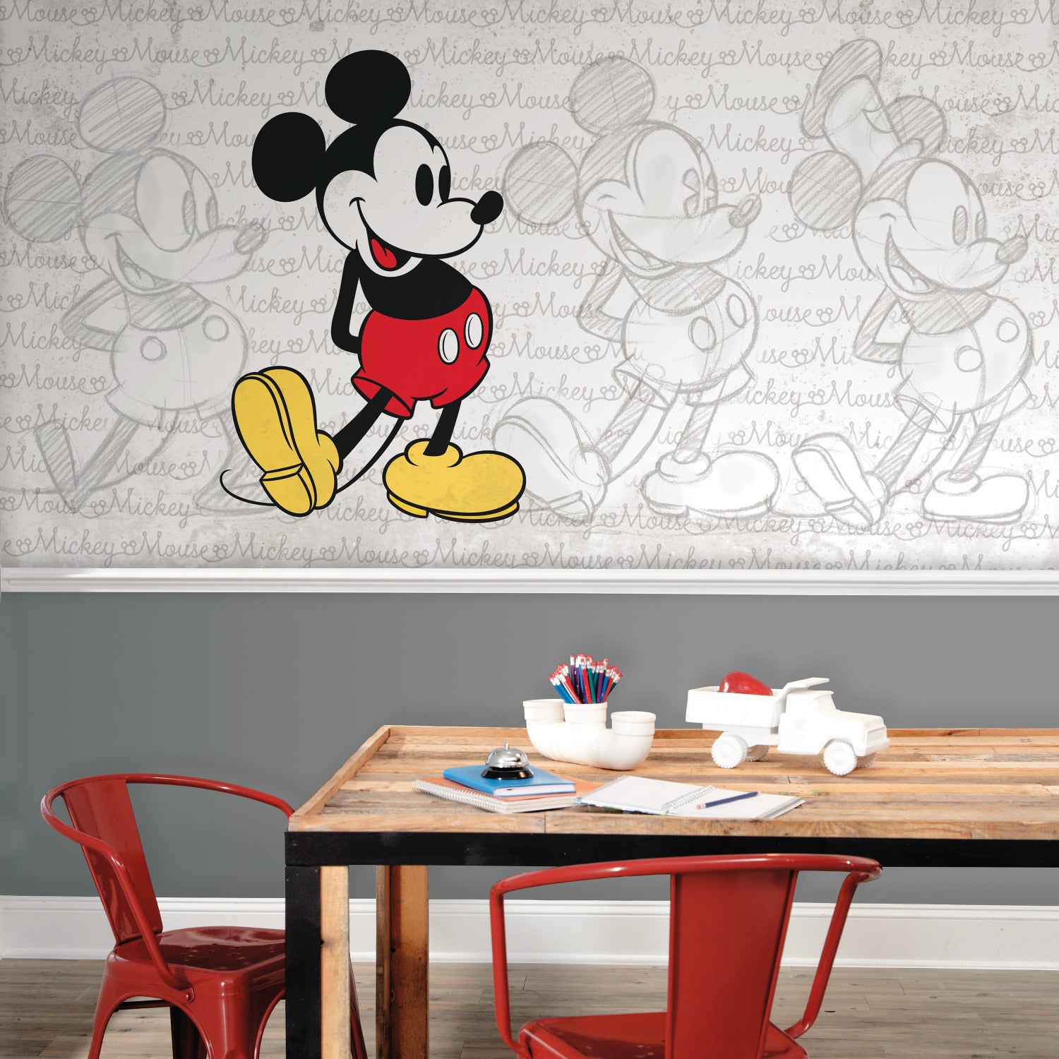 Mickey Mouse - Classic Mickey wall murals in a room setting