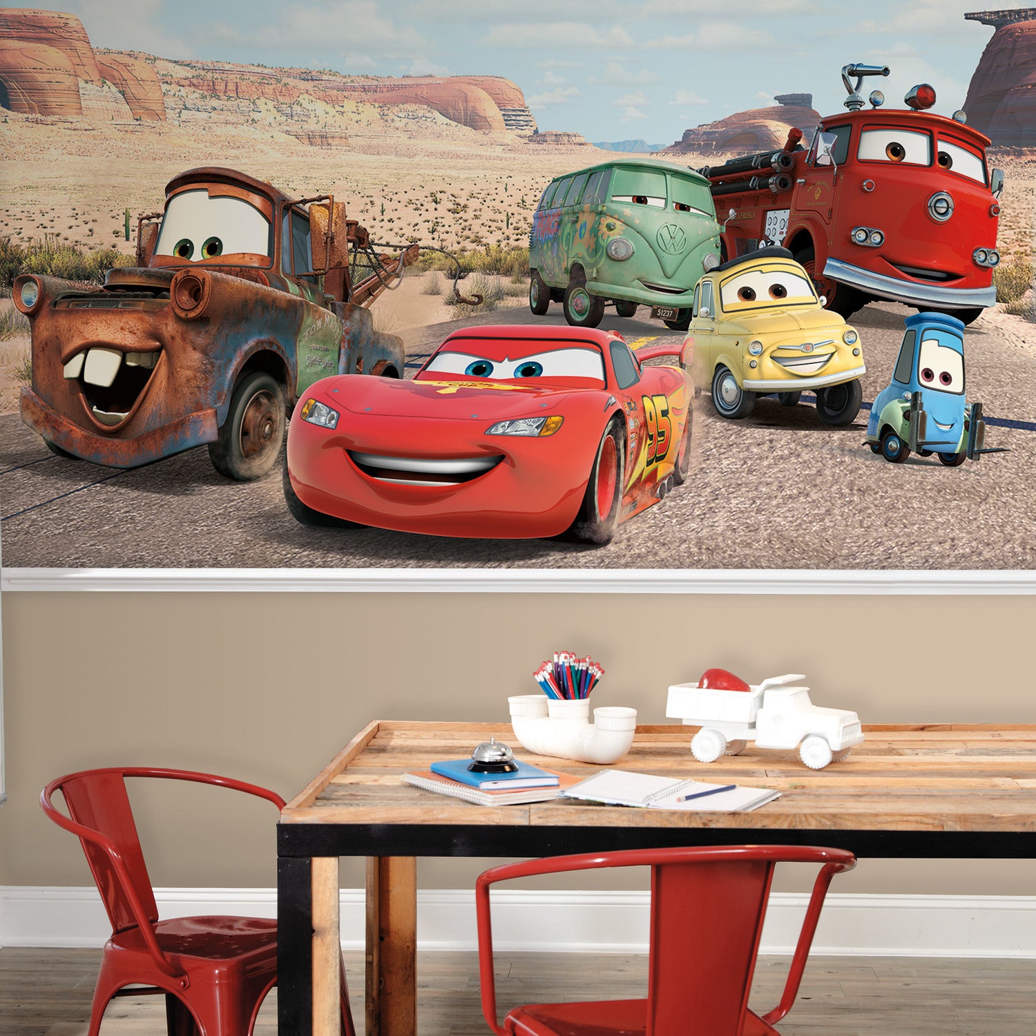 Cars Desert Wall Murals in a room setting