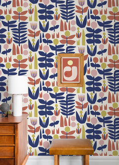 A Bit Of Folk P&S Wallpaper in a room setting