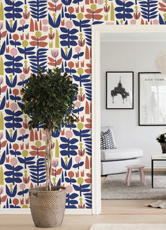 A Bit Of Folk P&S Wallpaper in a room setting