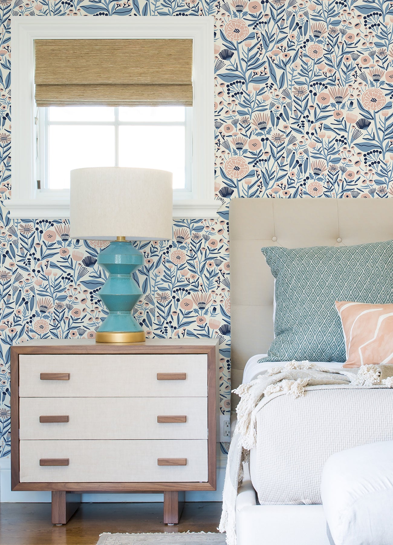 Marigold Forest P&S Wallpaper in a room setting