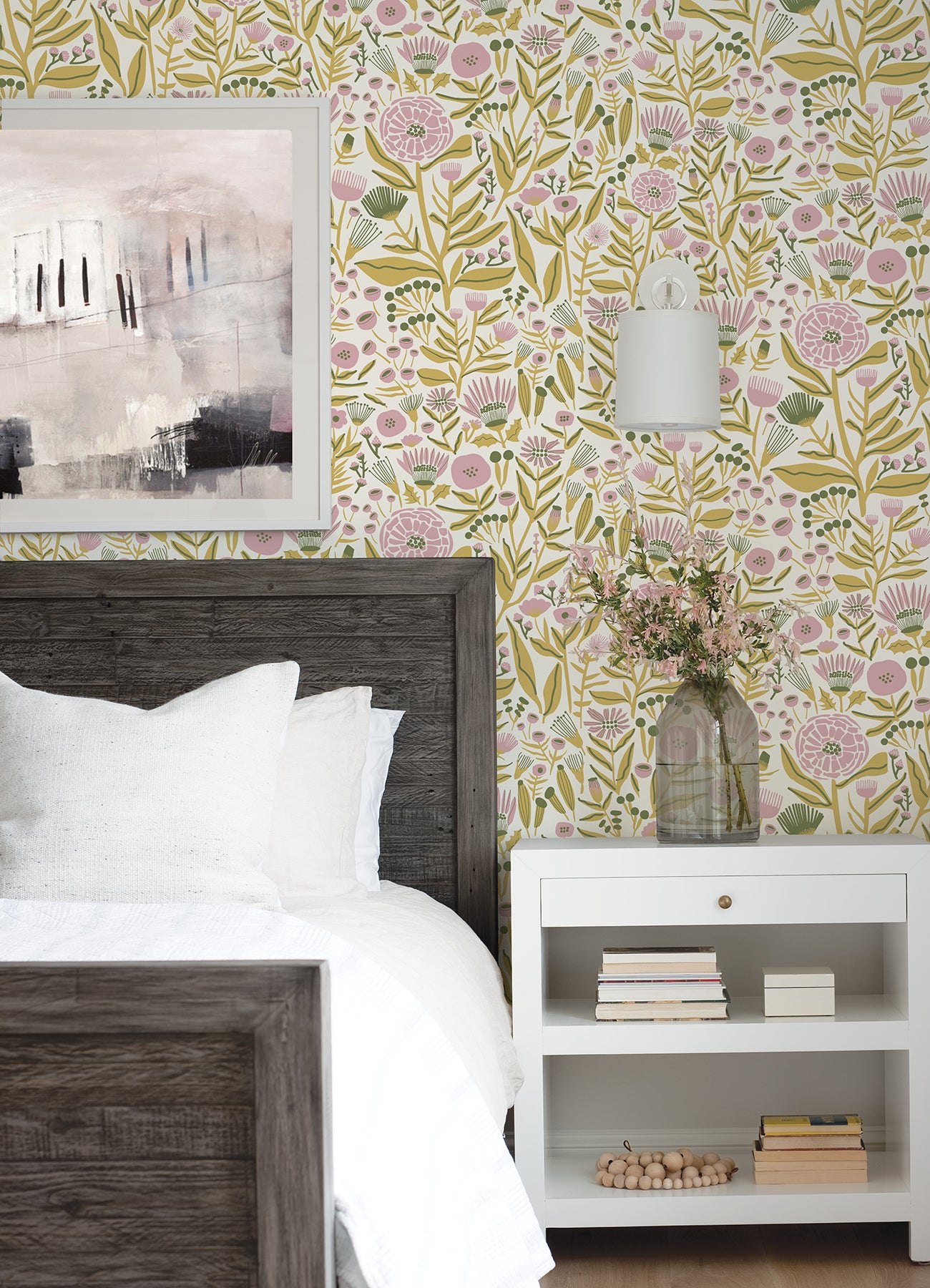 Marigold Forest P&S Wallpaper in a room setting