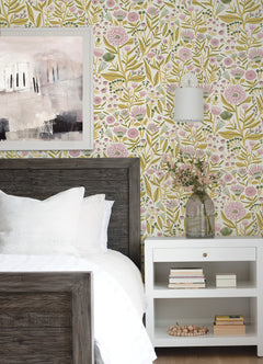 Marigold Forest P&S Wallpaper in a room setting