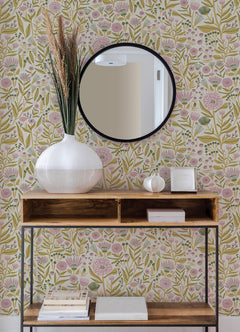 Marigold Forest P&S Wallpaper in a room setting