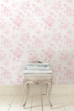 Everblooming Rosettes P&S Wallpaper in a room setting