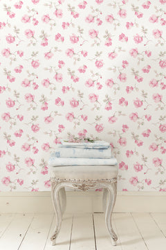 Ribbon Rosa P&S Wallpaper in a room setting