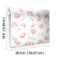 Ribbon Rosa P&S Wallpaper - dimensions