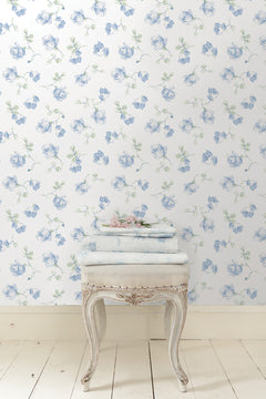 Ribbon Rosa P&S Wallpaper in a room setting