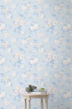 Everblooming Rosettes P&S Wallpaper in a room setting