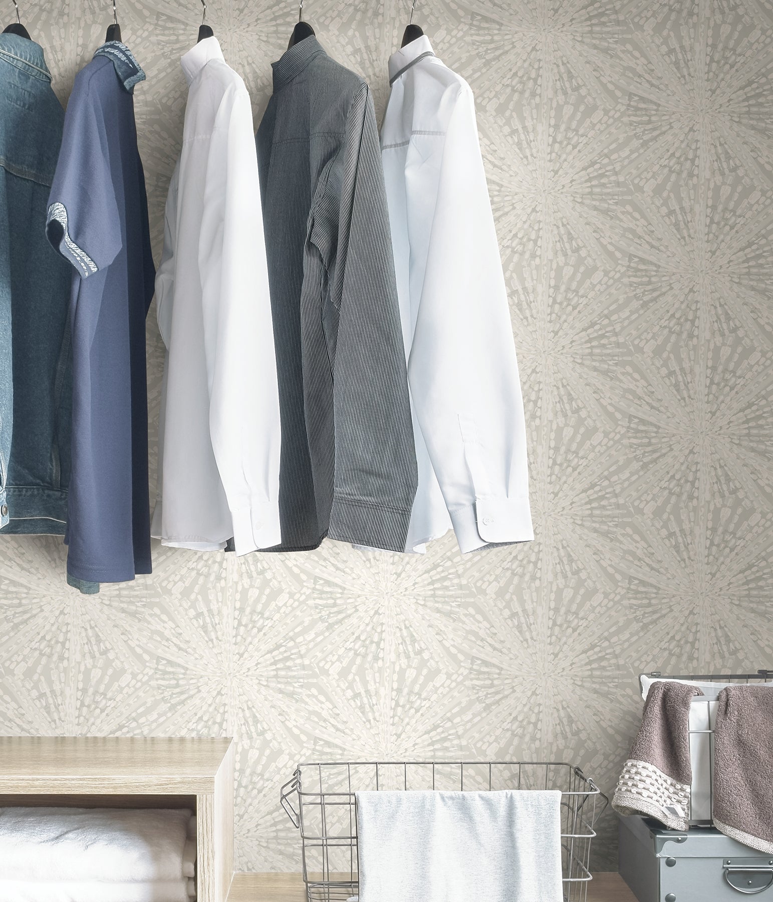 Sunburst P&S Wallpaper in a room setting