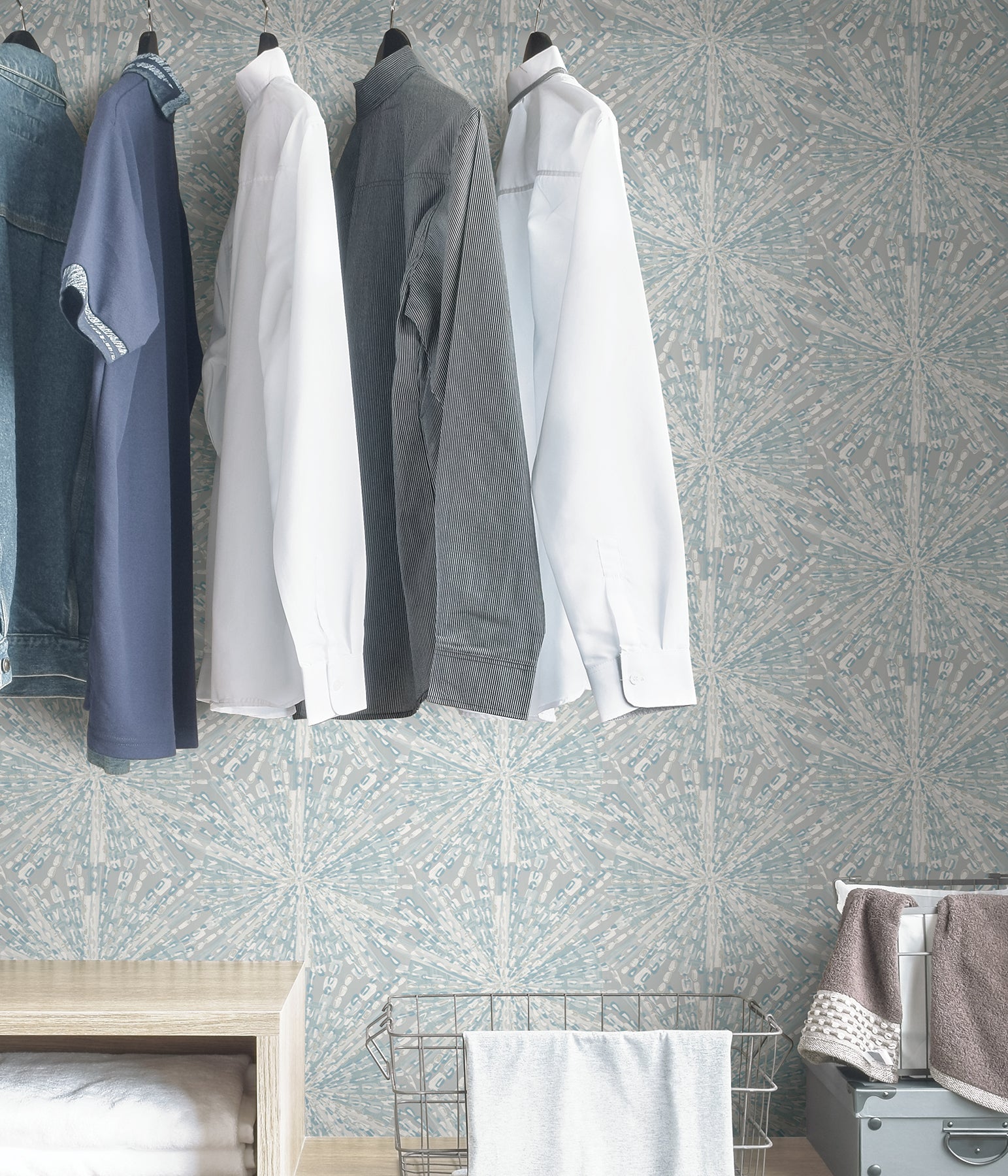 Sunburst P&S Wallpaper in a room setting