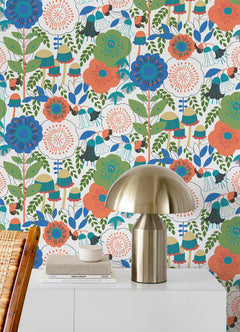 Dream Garden P&S Wallpaper in a room setting