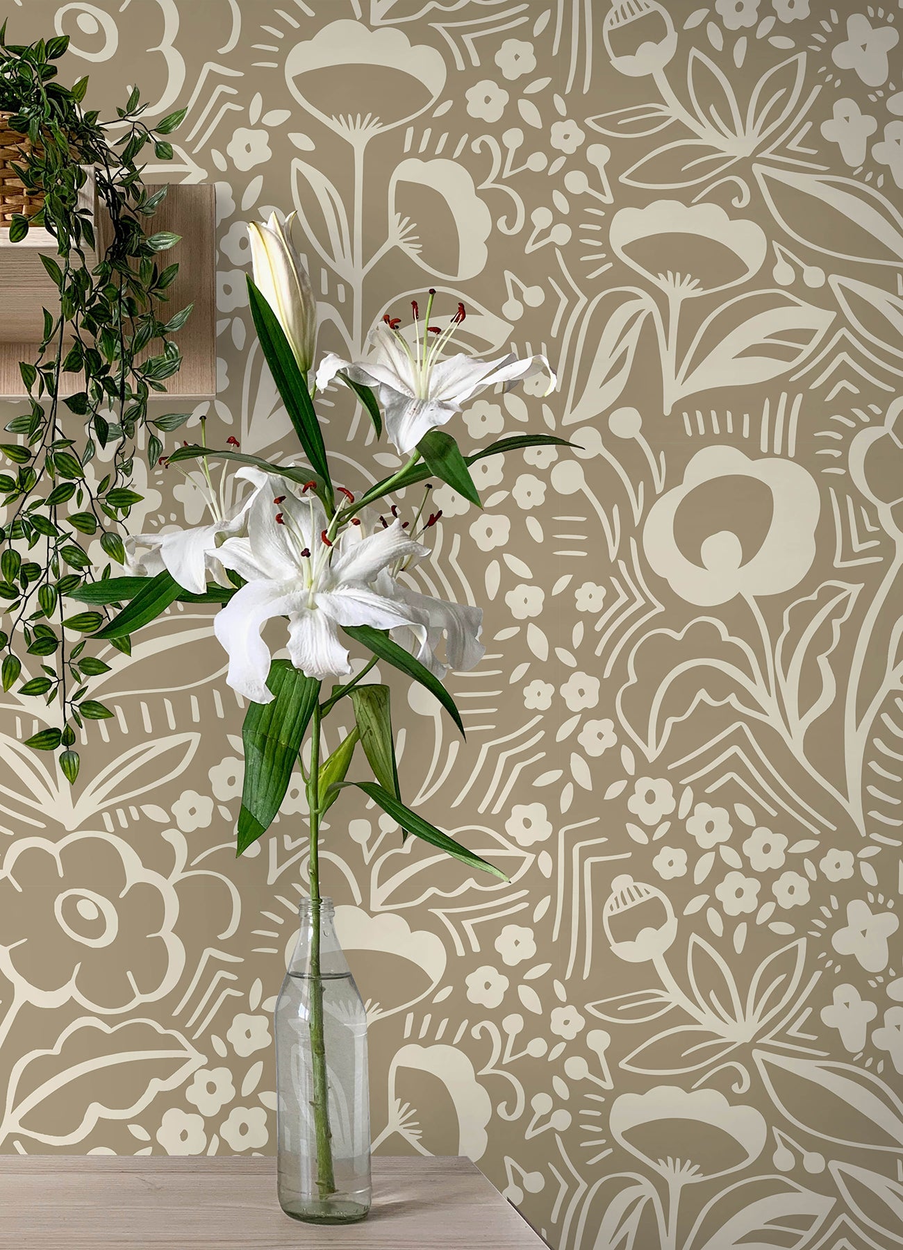Jeani P&S Wallpaper in a room setting