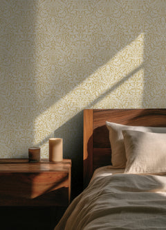Acorn P&S Wallpaper in a room setting