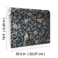 Bird and Pomegranate P&S Wallpaper - dimensions