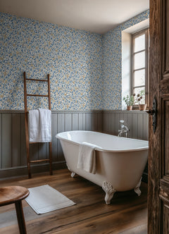 Bird and Pomegranate P&S Wallpaper in a room setting
