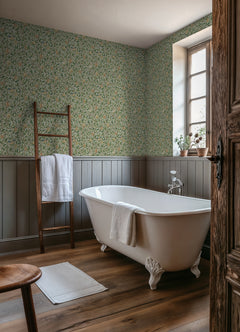 Bird and Pomegranate P&S Wallpaper in a room setting