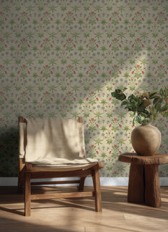 Daisy P&S Wallpaper in a room setting