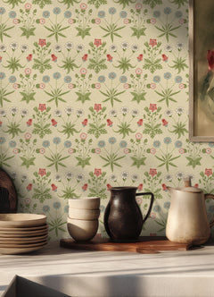 Daisy P&S Wallpaper in a room setting