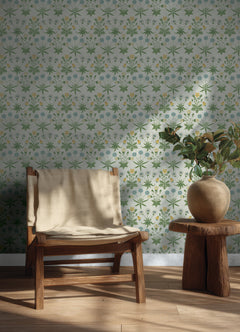 Daisy P&S Wallpaper in a room setting