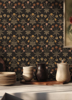 Daisy P&S Wallpaper in a room setting
