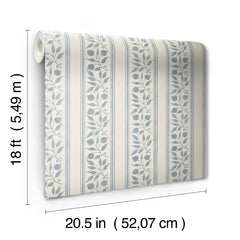 Rosehip Stripe P&S Wallpaper - dimensions