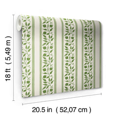 Rosehip Stripe P&S Wallpaper - dimensions