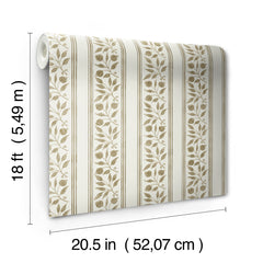Rosehip Stripe P&S Wallpaper - dimensions
