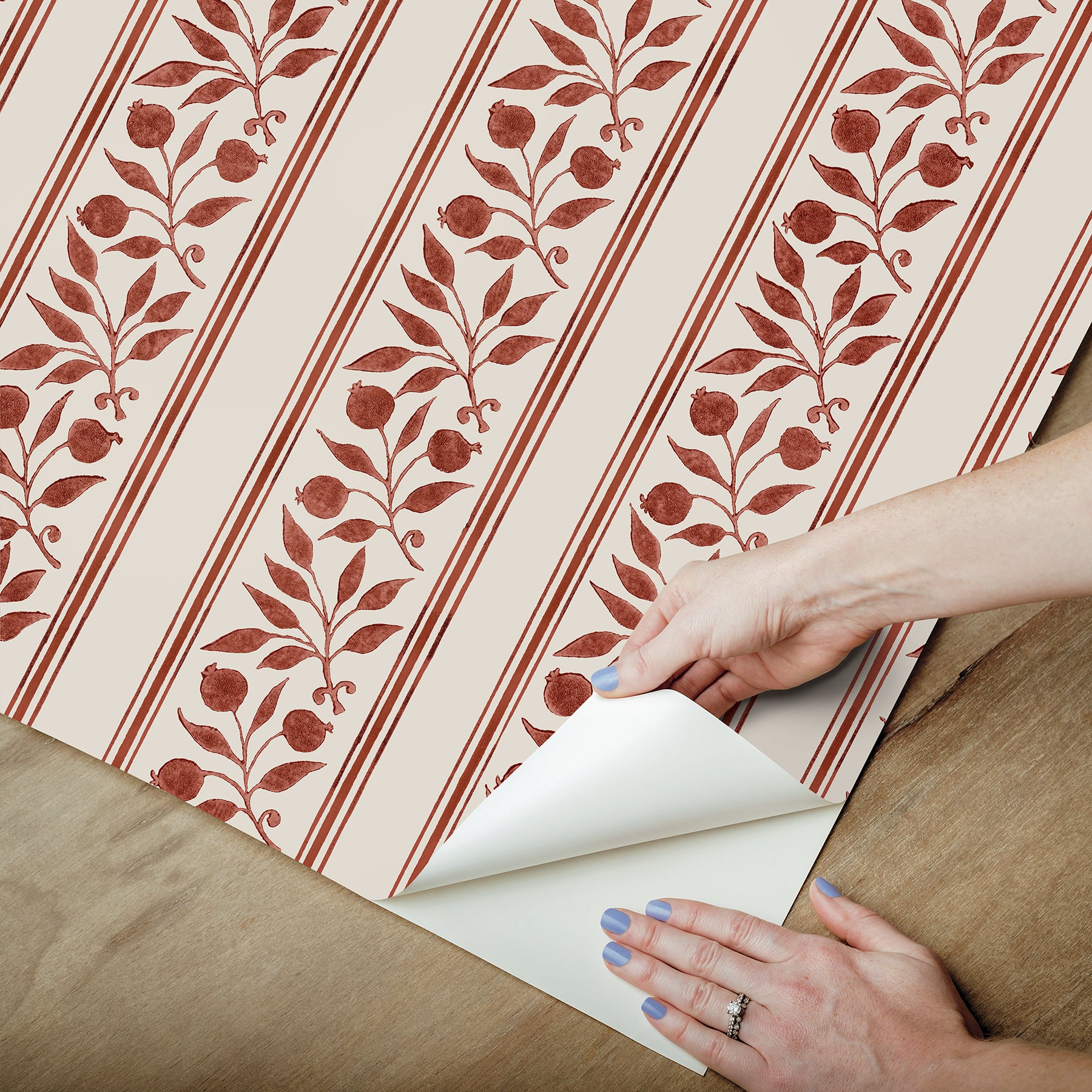 Rosehip Stripe P&S Wallpaper - how to peel
