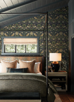 Strawberry Thief P&S Wallpaper in a room setting
