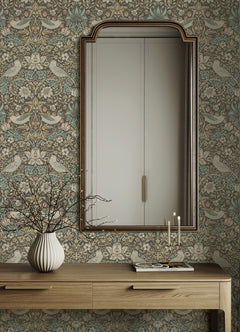 Strawberry Thief P&S Wallpaper in a room setting