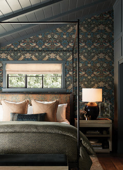 Strawberry Thief P&S Wallpaper in a room setting