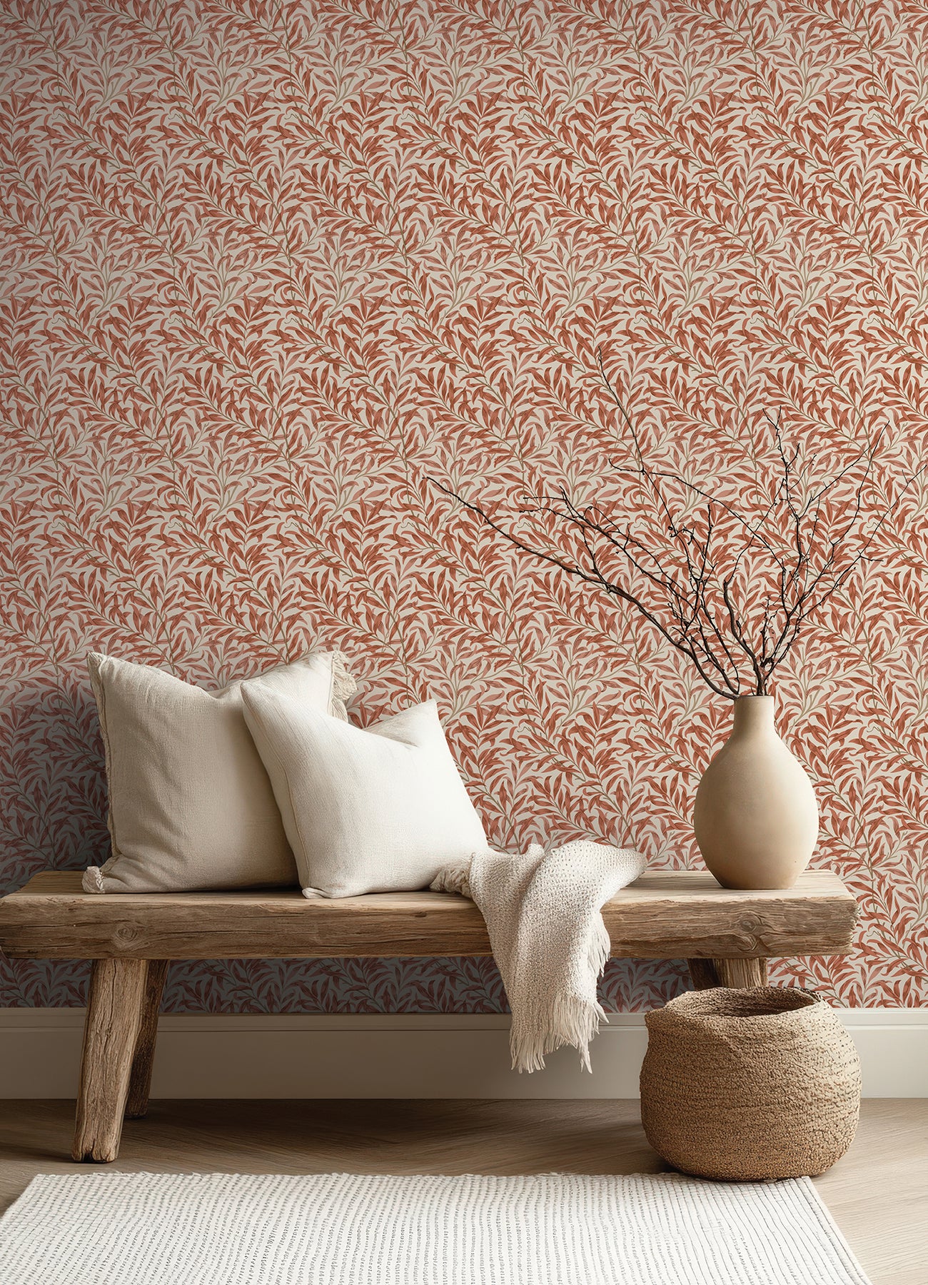 Willow Boughs P&S Wallpaper in a room setting