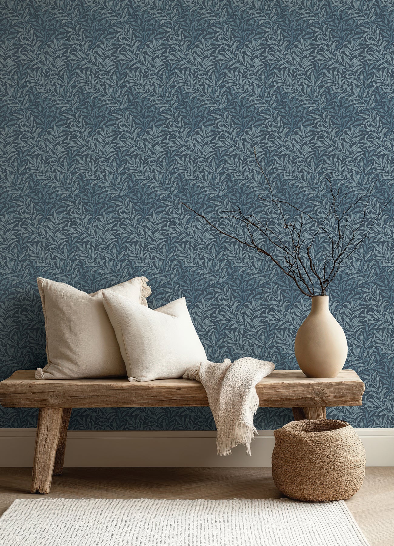 Willow Boughs P&S Wallpaper in a room setting