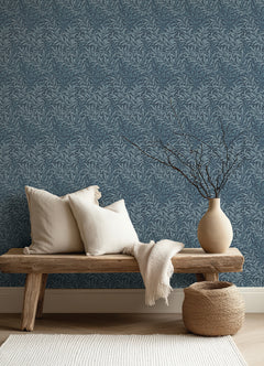 Willow Boughs P&S Wallpaper in a room setting