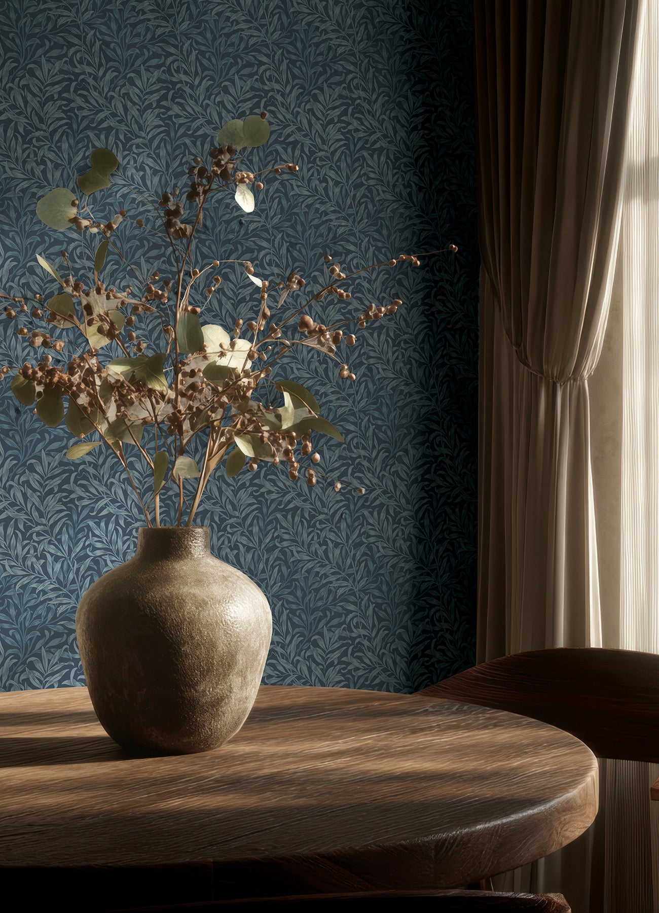 Willow Boughs P&S Wallpaper in a room setting