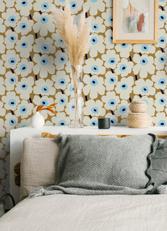 Pieni Unikko P&S Wallpaper in a room setting