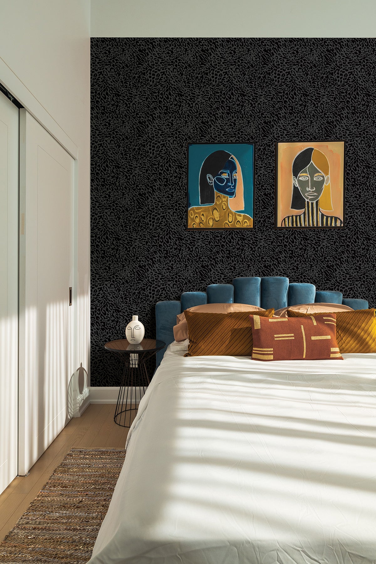 Amur Leopard Skin P&S Wallpaper in a room setting