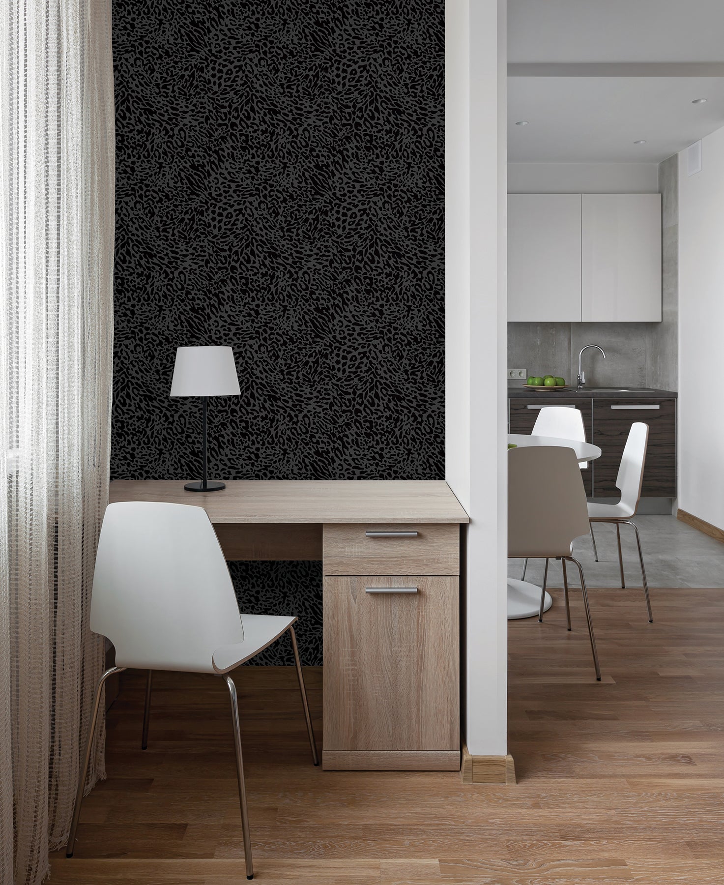 Amur Leopard Skin P&S Wallpaper in a room setting