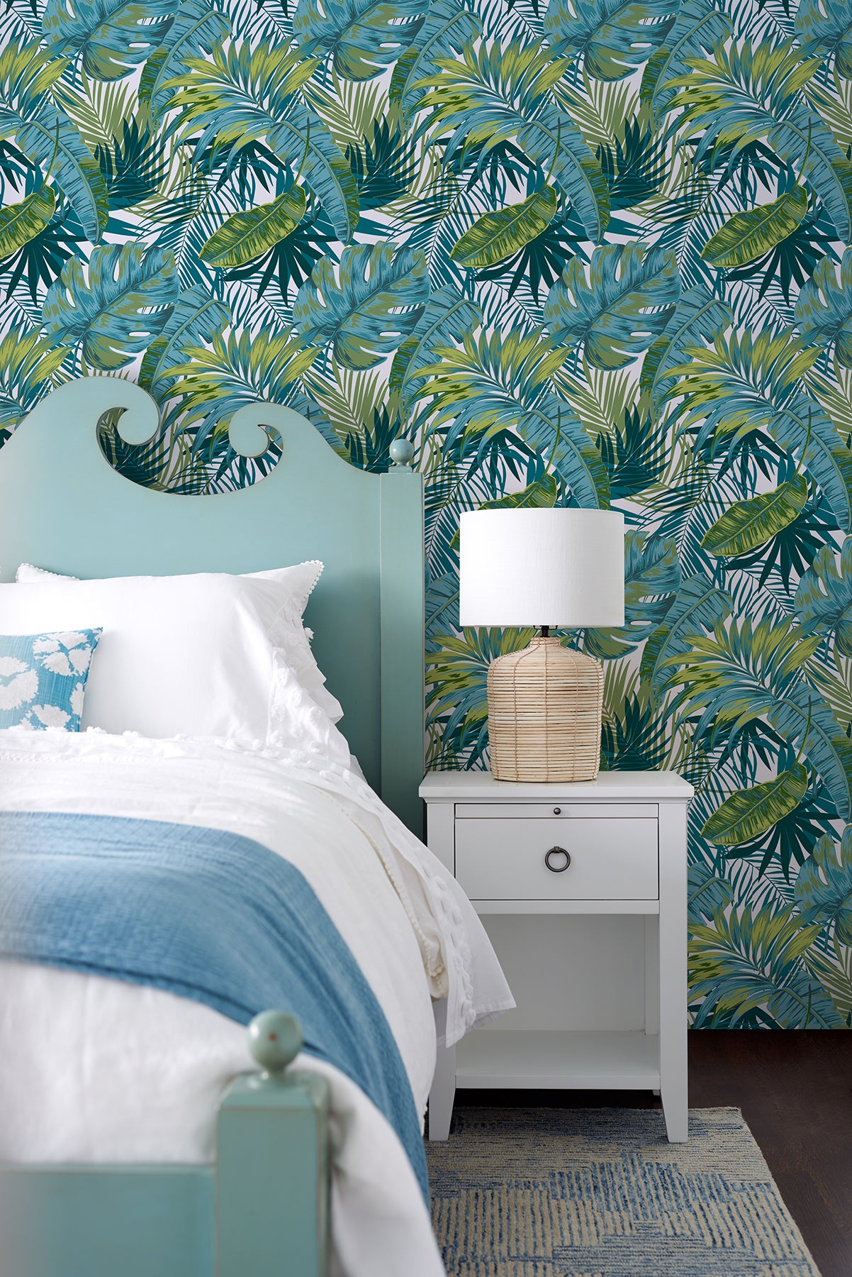 Bangalow Tropical Palm P&S Wallpaper in a room setting