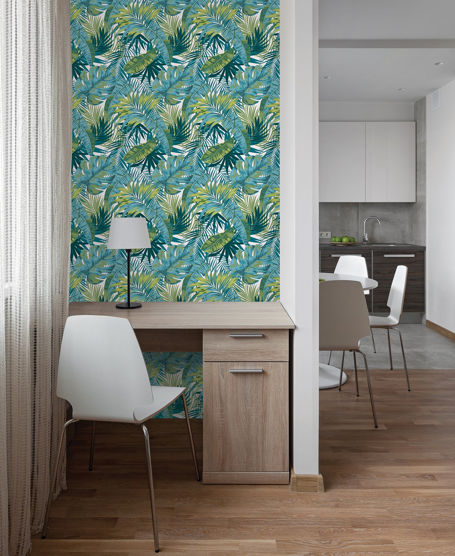 Bangalow Tropical Palm P&S Wallpaper in a room setting