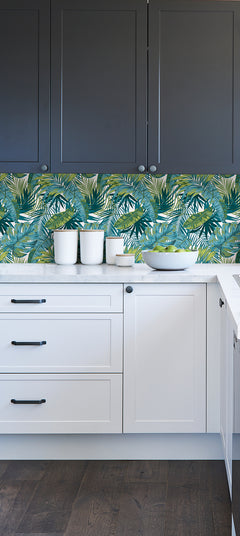 Bangalow Tropical Palm P&S Wallpaper in a room setting