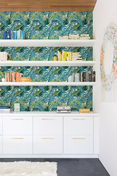 Bangalow Tropical Palm P&S Wallpaper in a room setting