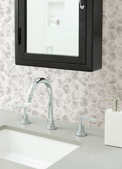 Hexagon Tiles in a room setting