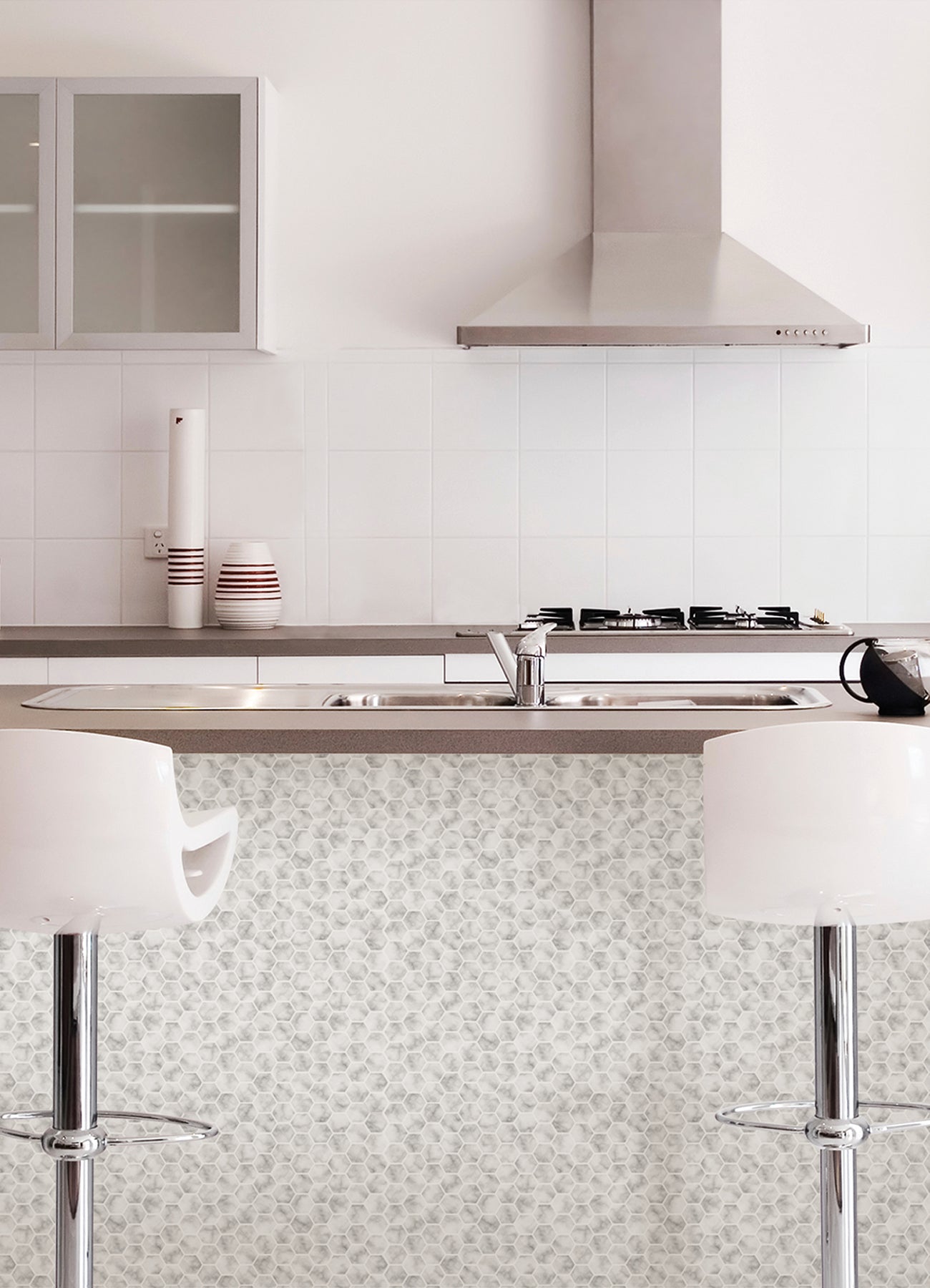 Hexagon Tiles in a room setting