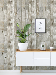 Driftwood P&S Wallpaper in a room setting