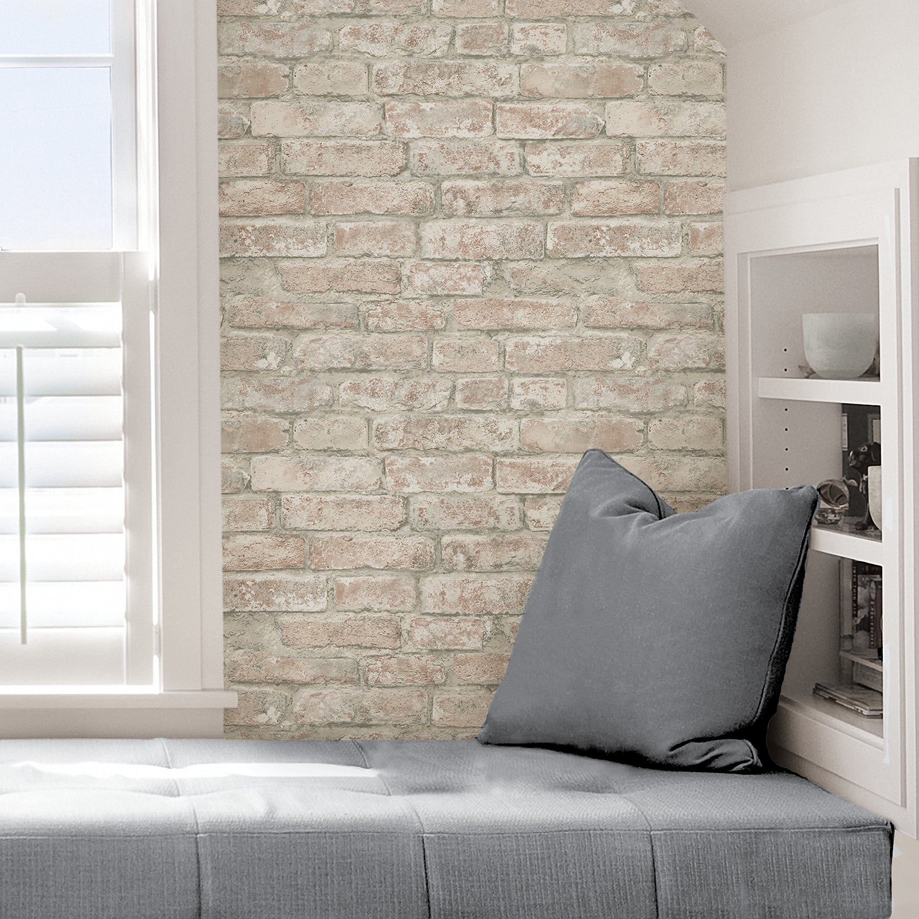 Denver Brick P&S Wallpaper in a room setting