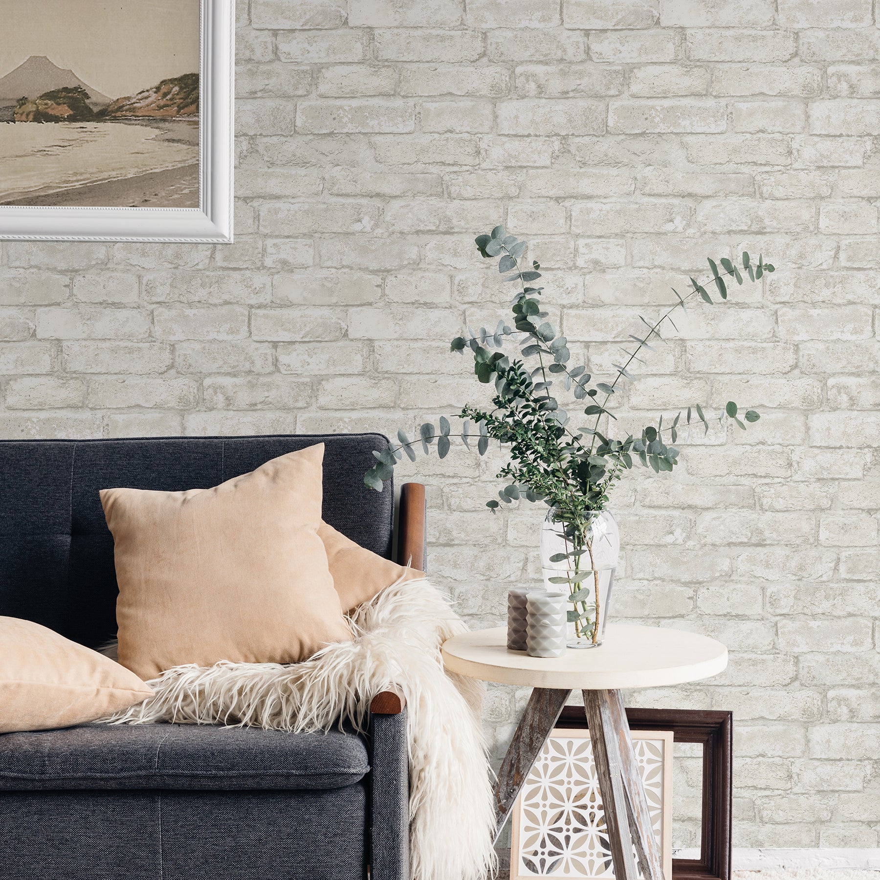 Denver Brick P&S Wallpaper in a room setting