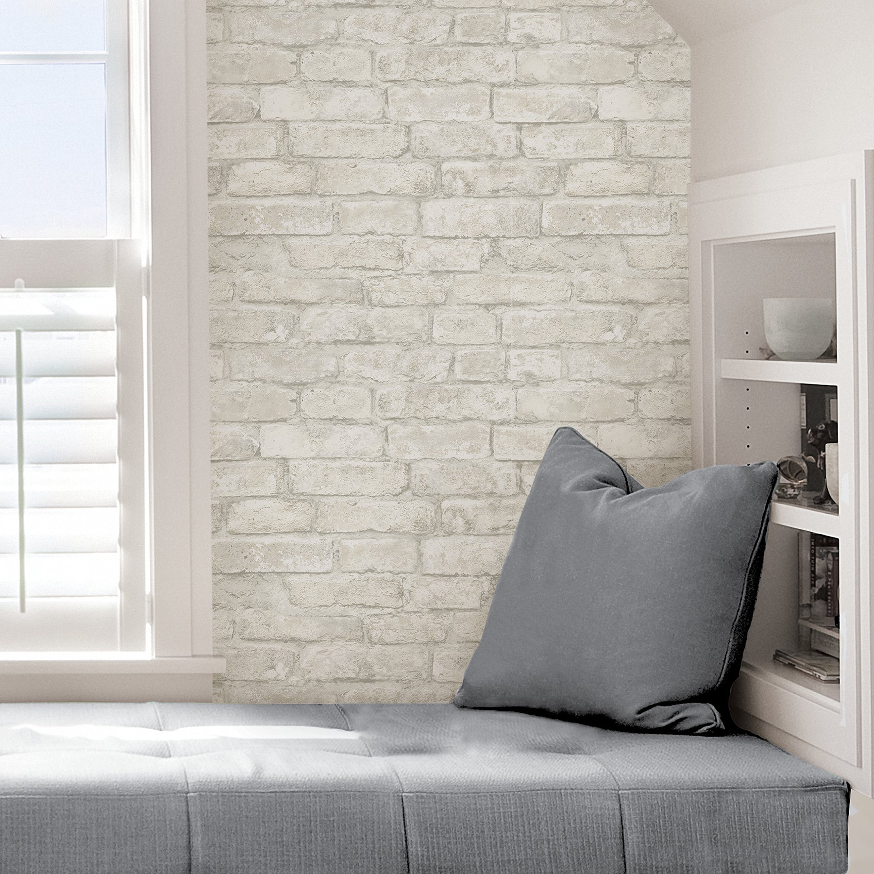 Denver Brick P&S Wallpaper in a room setting