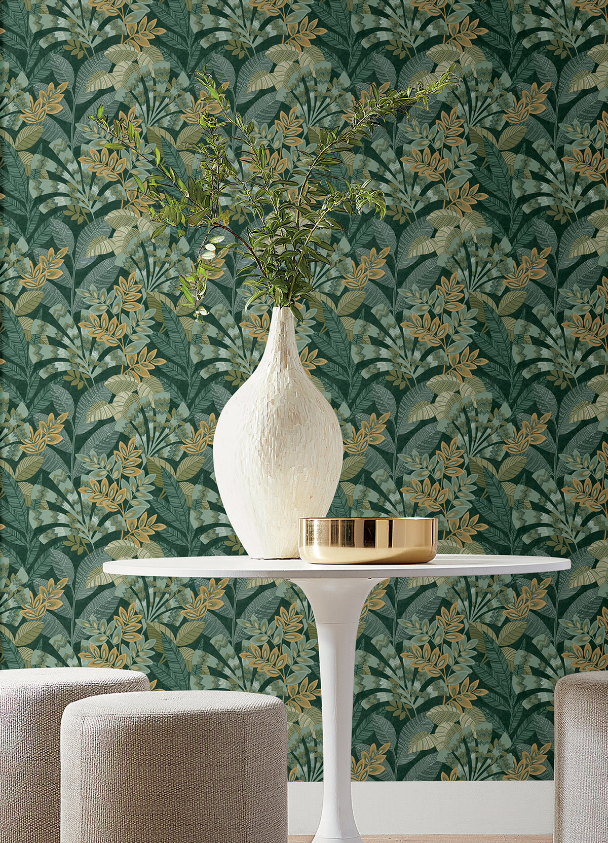 Yara Peel and Stick Wallpaper in a room setting